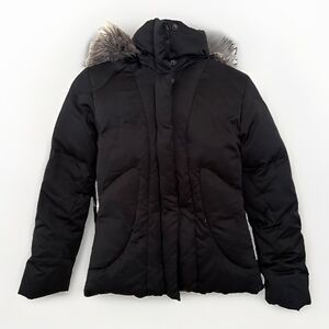 WOMENS CALVIN KLEIN sz XS BLACK DUCK DOWN PADDED WINTER ZIP UP PARKA COAT JACKET
